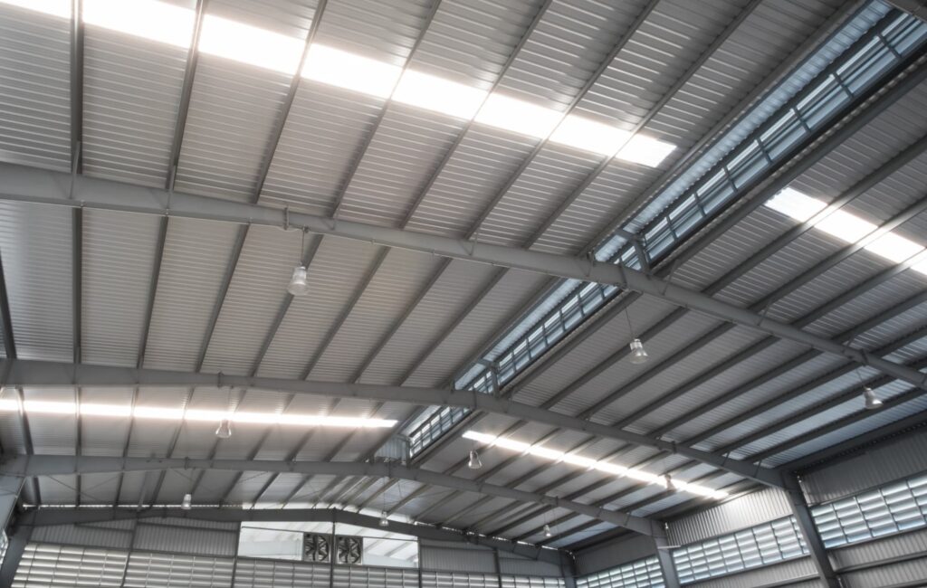 Metal roofing for warehouses